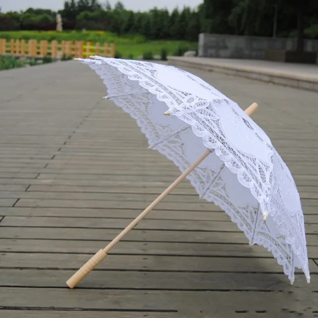 Hand Made White Victorian Umbrella Lace Wedding Bridal In Hand Made White Victorian Umbrella Lace Wedding Bridal