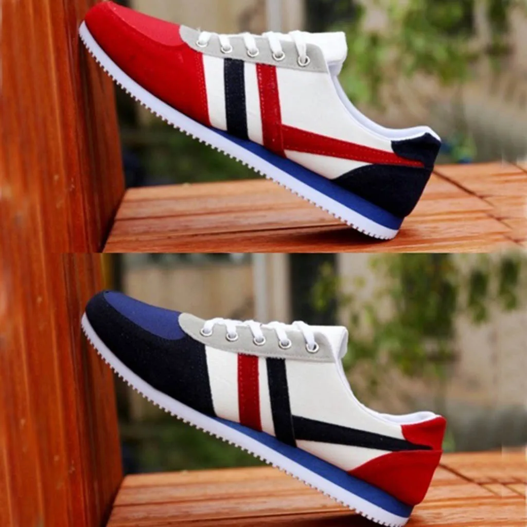 

Fashion Men's Lace Up Sports Loafers Casual Sneakers Flat Canvas Shoes Outdoor Running Lace Up Ladies Shoes Woman Sneakers