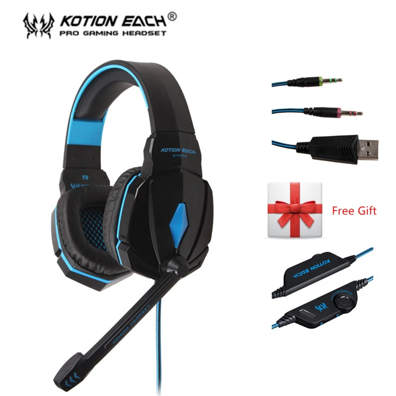KOTION EACH G4000 Игровые наушники стерео бас геймерские гарнитуры с микрофоном