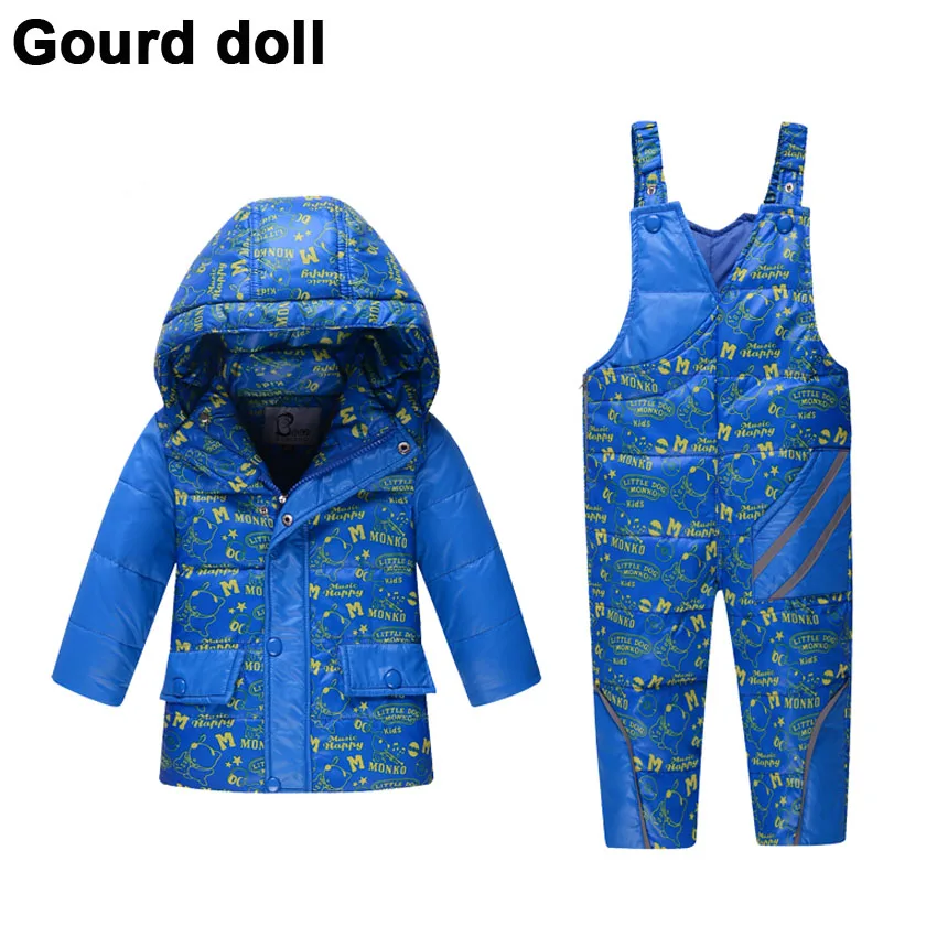 2016 Baby boys winter down clothes set Suitable 10 24 months kids Cute