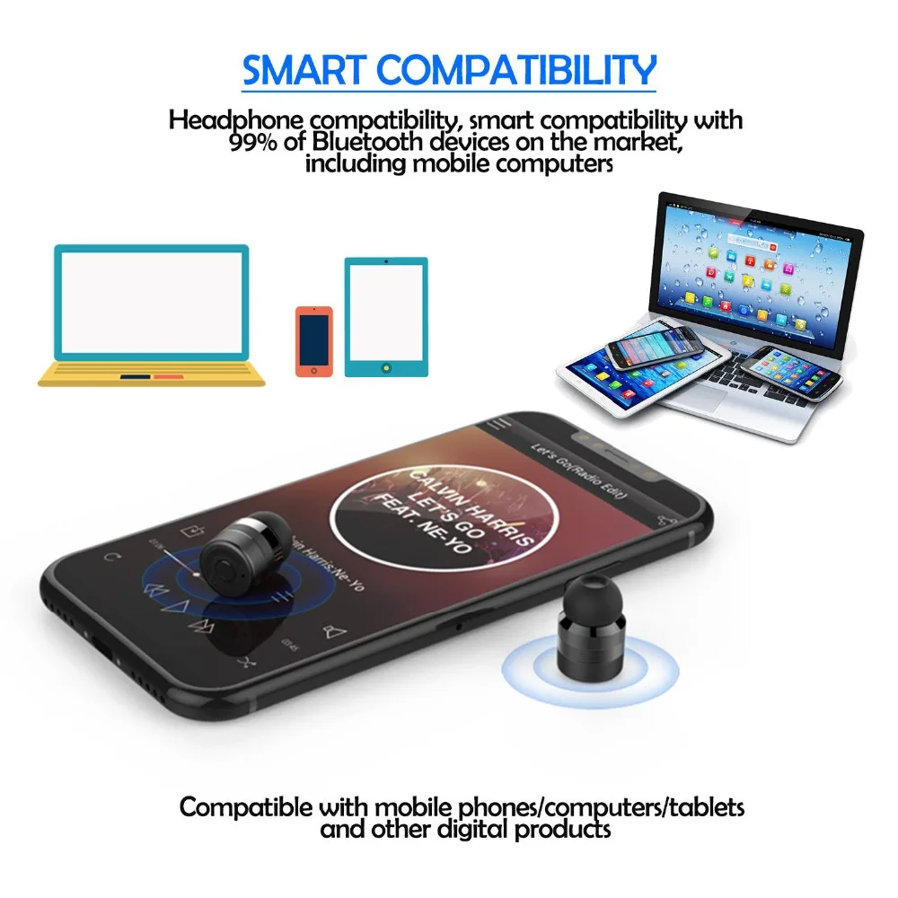 VAORLO Bluetooth наушники TWS беспроводные стерео Музыкальная гарнитура с микрофоном