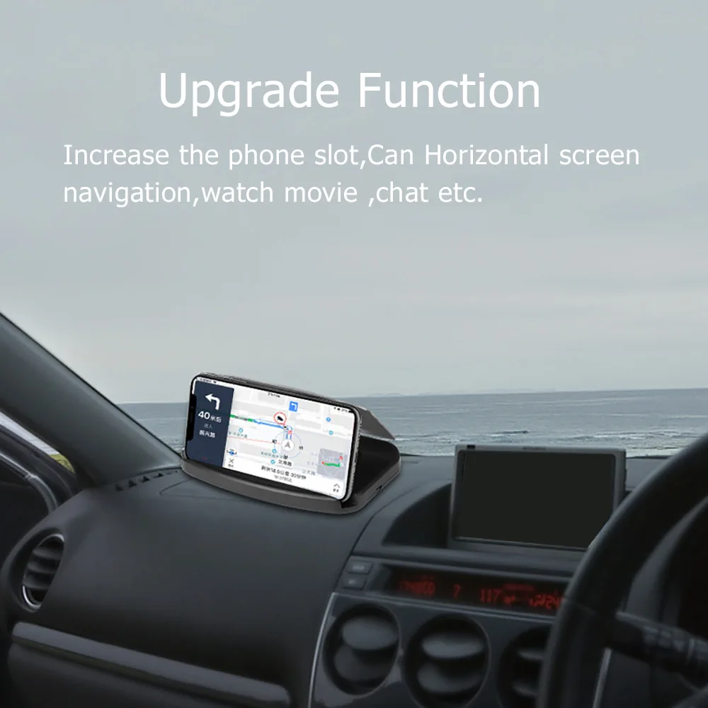 Беспроводное зарядное устройство для автомобиля с кронштейном для дисплея HUD, автомобильный навигационный блок питания для iPhone X 8 7 samsung S7 S8 S9 Plus Rat