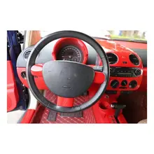Подходит для Volkswagen Beetle 2003-2010, 3 шт., красный АБС-пластик, покрытие рулевого колеса для салона автомобиля, накладка, молдинги, аксессуары для стайлинга автомобилей