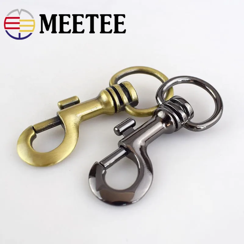Meetee 2/5 шт. металлический Поворотный Trigger Омара Застежка карабин с кольцом для ключей брелок для ключей ошейник пряжки ювелирные изделия DIY открытый рюкзак сумка Запчасти AP482