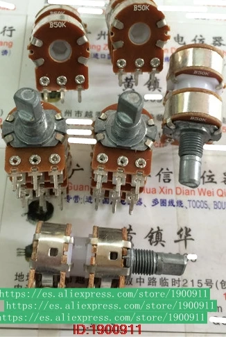 

1pcs/lot 166XL effect of 148 quadruple potentiometer B50K C50K anti-handle length 15MMF with shell step