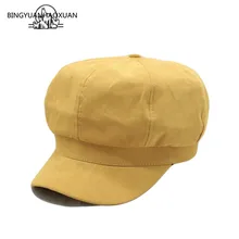 BINGYUANHAOXUAN модный Дамский берет Газета мальчик однотонная шляпа восьмиугольная шляпа мужчины и женщины ретро элегантный повседневный берет