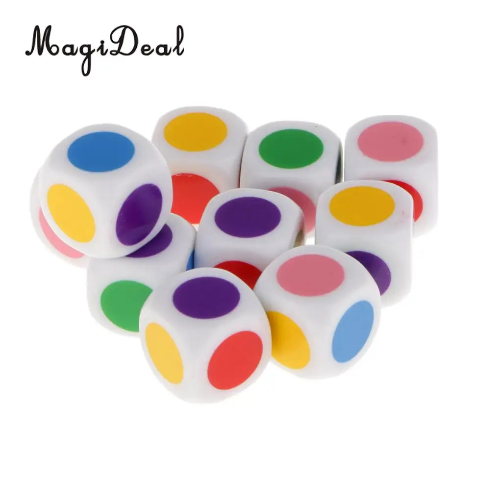 MagiDeal Colorful Kids Children Board Game 6 Colors Dices Table Games for Pub Club Family Party Educational Toys 16x16x16 mm
