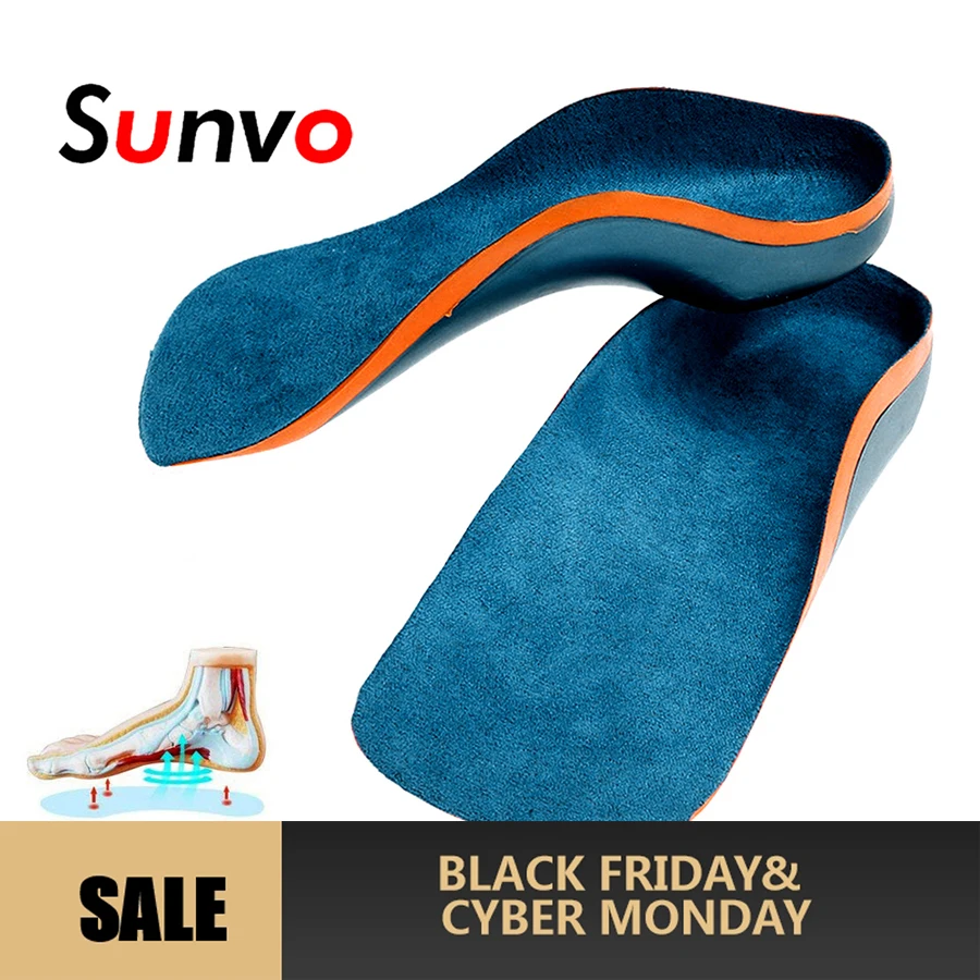 Продажа Sunvo ортопедические стельки для детей без каблука средства ухода за кожей стоп арки поддержка Дети стелька ребенок ортопедическая коррекция...