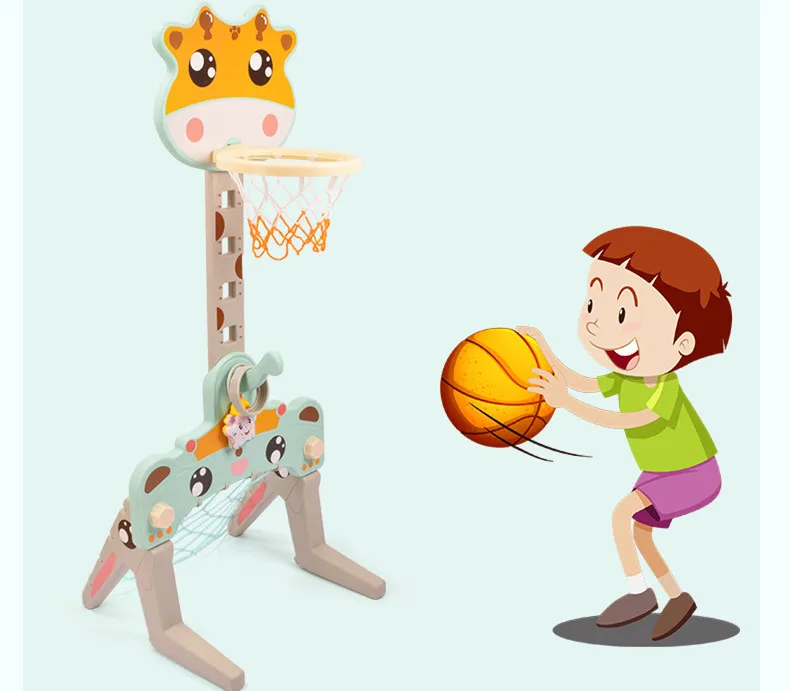 Детские подъемные баскетбольные футбольные ворота 3 в 1 спортивные игрушки для детей TotSports легкий балл баскетбольный набор спортивная игра