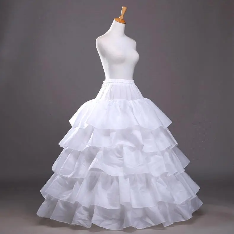 Online 4 aros 5 Bola con capas vestido enaguas negro enaguas crinoline bajo la falda con volante grande accesorios de boda faldas de tul