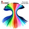 Leeons Clip In One Pieces Hair Extensions Straight Ombre Purple Blue Pink Extension Hair Women Synthetic False Fake Hair ► Photo 3/6