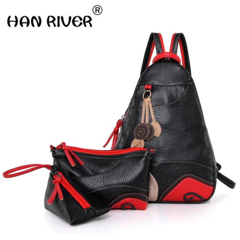 

HANRIVER 2018 high quality new heat sales women's breast wrap, leaf suede double shoulder bun, three piece set shoulder crossbar