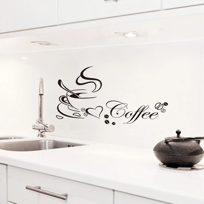 Creative Fragrant Coffee Decorative Wall Stickers Kitchen Dining Room Decor Home Decorations Living Room Vinyl Mural Art Decals