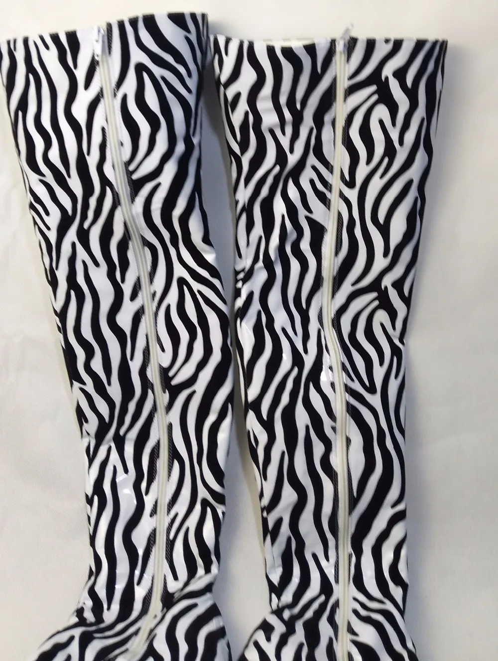 20 cm high heels, lace-up high boots, thick-soled club exotic dancer 8 inches sexy women up to thigh high boots