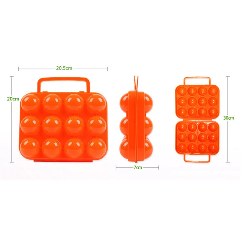 Portable 12 Eggs Plastic Container Holder Folding Egg Storage Box Handle Case Kitchen Storage Boxes #3m27 (3)