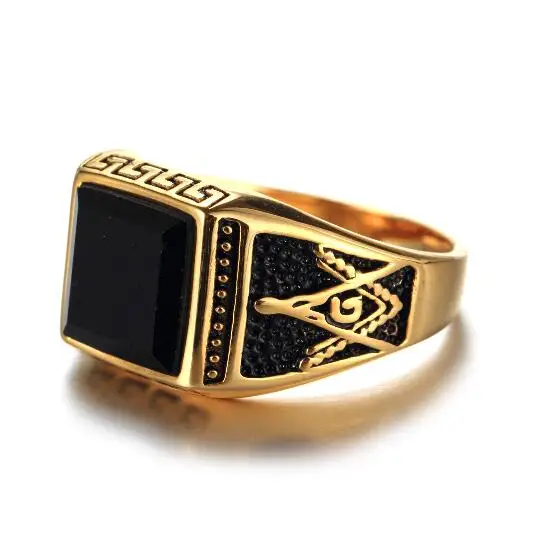 MIXORDER 2 цвета классические титановые масонские кольца винтажные черные Кристальные масонские кольца кольцо для мужчин модные ювелирные изделия 10 шт