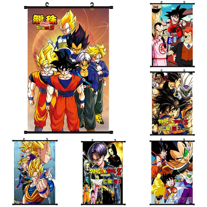 

mling 1PC Dragon Ball Z Cartoon Scroll Painting Anime Peripheral Poster Bedroom Decoration Dragon Ball Anime Manga Wall Poster