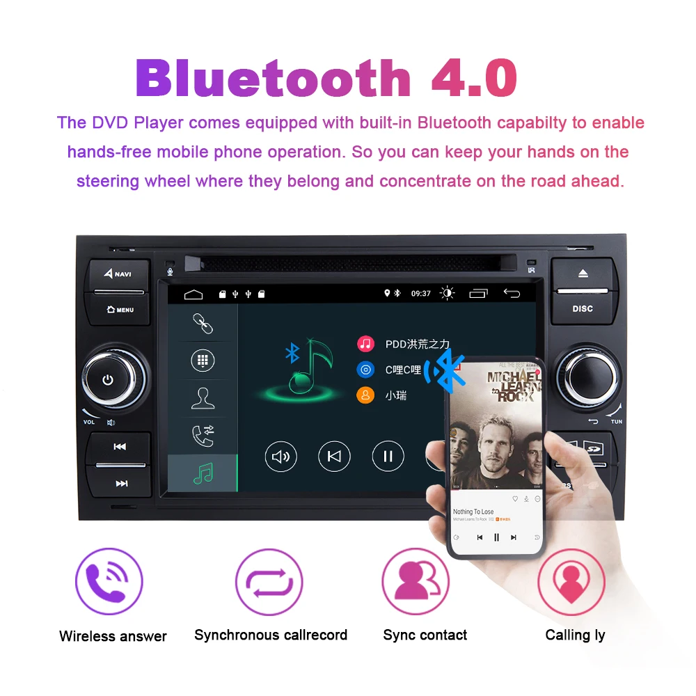 Discount 2 din Android 9.0 Car DVD Player Multimedia For Ford Focus 2 3 Ford Fiesta Mondeo 4 Kuga C-Max S-Max Fusion Transit GPS Radio 5