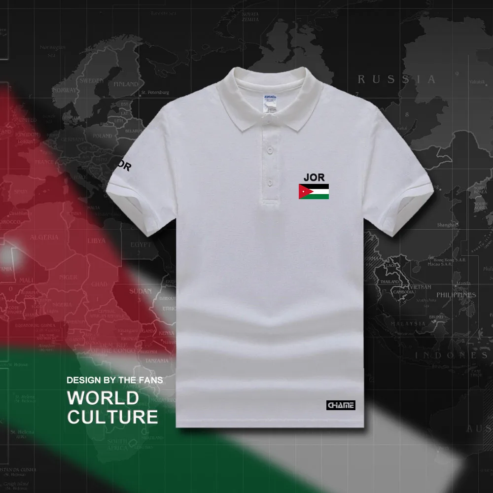 Jordan рубашки поло мужские с коротким рукавом белые бренды с принтом для страны хлопок Национальный флаг команды JOR арабский