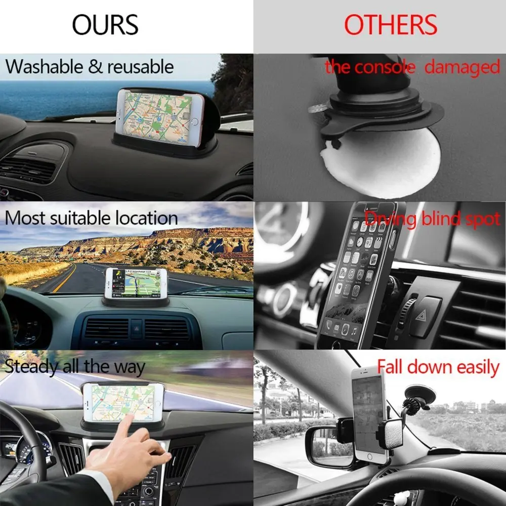 Universal Gps Holder Car Phone Holders For Navigation 3-6.8 Inch +Free Gift Anti-Slip Mat And Nome Phone Stand
