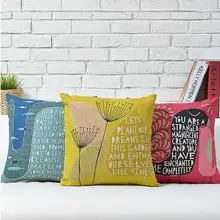Ветер простой английский алфавит Одуванчик хлопок подушки квадратный Домашний Декор диванные подушки