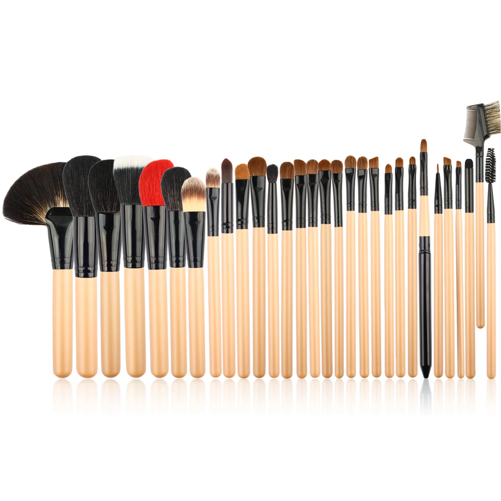 

ISMINE 3 Color Professional Makeup Brushes Set 30Pcs Face Eye Makeup Brush Wood Handle Powder Blusher Eyeshadow Brush with Bag