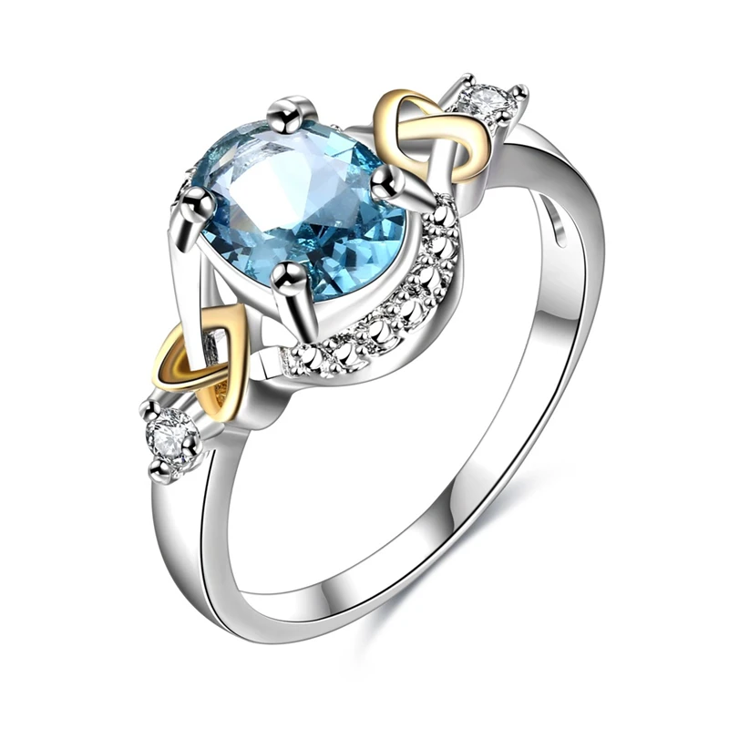 

Garilina High-end Trendy ring female factory direct supply Sky Blue Stone silver ring Party Mother's Day Gifts R2272