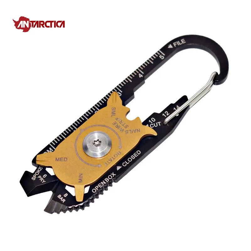 ANTARCTICA Outdoor Sports Wrench Ruler Carabiner Bottle Opener Functional Combination Tool EDC Keychain Multi Tools | Спорт и