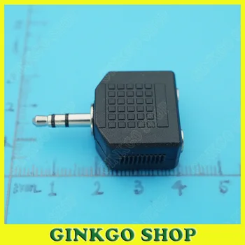 

50pcs/lot 3.5mm Audio Stereo Conversion Adapter 1 to 2 3.5mm Audio &Video Headphone Adapter