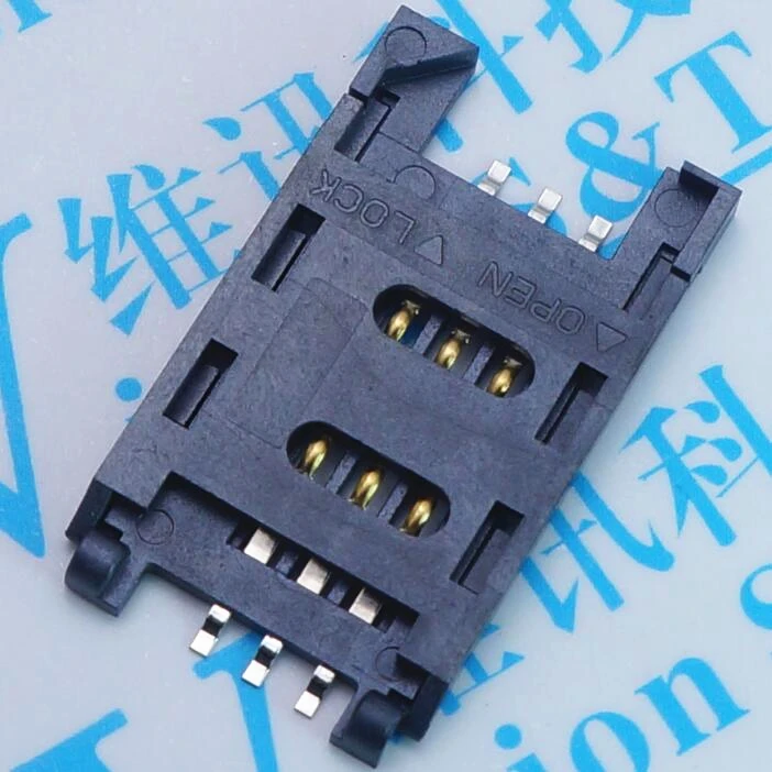 Пластиковые слоты для sim карты 10 шт./лот 6 контактный Разъем карты|connector 6pin|connector