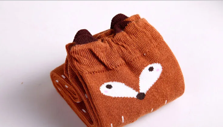 Cotton Cartoon Children's Baby Fox Socks With Bear Knee Highs Long Cute Infantil Kids for Girls kniekousen 3-12 Years old 1pcs - Цвет: 8