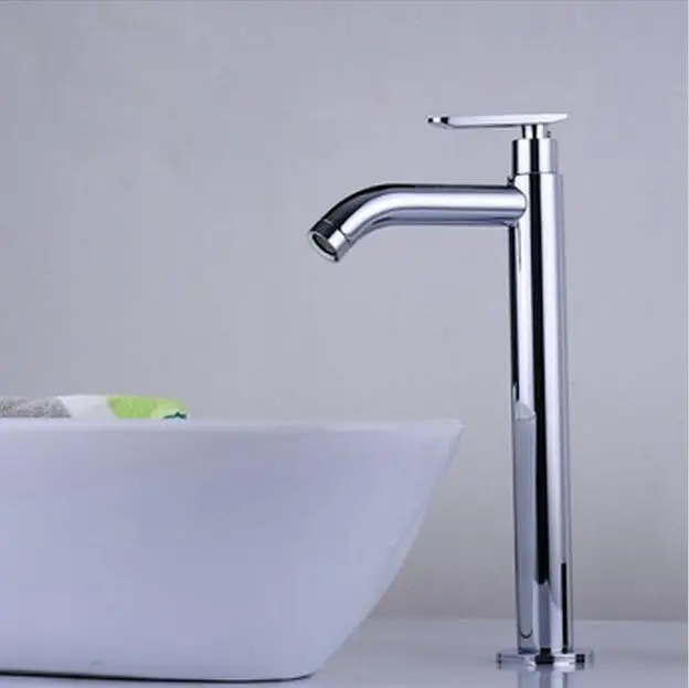 single cold faucet bathroom basin faucet basin mixer bathroom sink faucet tall chrome brass faucet