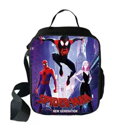 Человек-паук в Spider-Verse сумка-холодильник Мультфильм Девочки портативная термальная еда сумки для пикника для школы дети мальчики коробка Tote