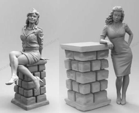 

1/35 Resin Figure Building Kit French Girl (not include wall)