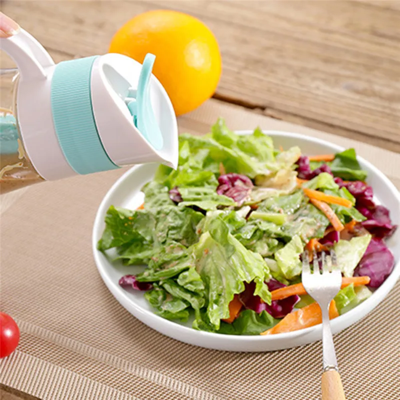

2019 Kitchen with manual rotating salad dressing stirring cup seasoning sauce dipping sauce salad juice bottle Mixing cup