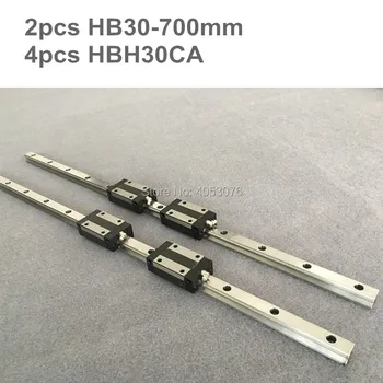 

HGR 2 pcs linear guide HB30 700mm Linear rail and 4 pcs HBH30CA linear bearing blocks for CNC parts