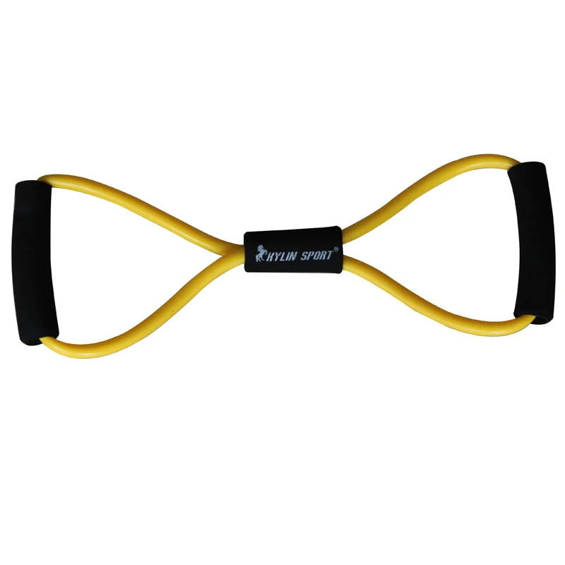 

figure 8 type resistance band exercise tube yoga pull up equipment yellow for wholesale and free shipping kylin sport