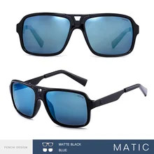 MATIC HighD Quality Polarized Sun Glasses For Men's Blue Lenses Matte Black Square Sunglasses Man Driver's Vintage Retro Eyewear