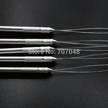 20 шт./лот алюминиевые резьбовые крючки спицы для вязания петли микро кольца для наращивания волос бусины