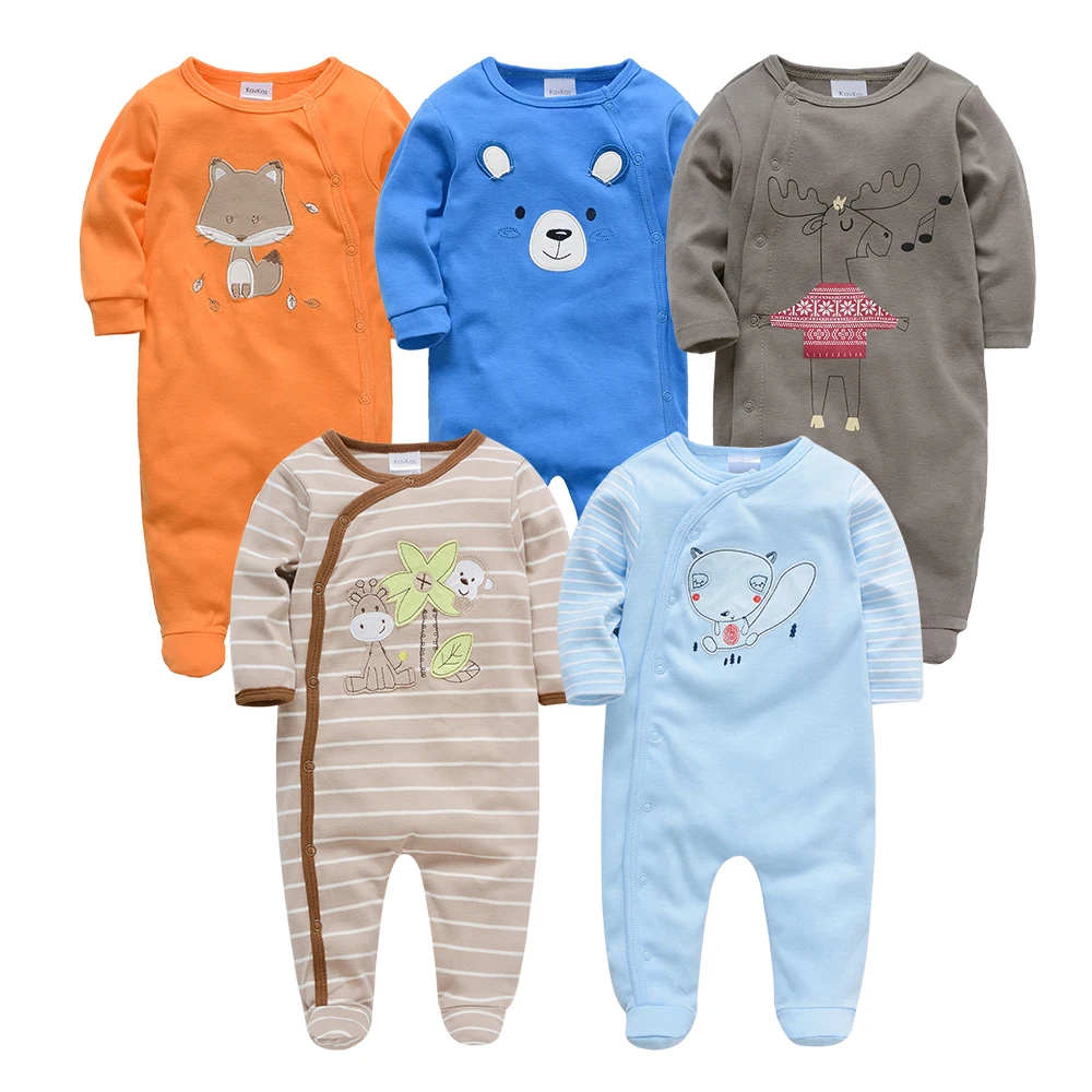 Kavkas Осень Зима Детские пижамы Bebe Roupao De Banho платье для новорожденной Пижама для маленьких мальчиков полный рукав пижамы комплект детская одежда - Цвет: 8186404345