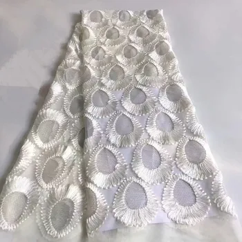 

French Net Lace Fabric 2018 Latest African Lace Fabric With Embroidery Mesh Tulle Lace Fabric High quality Nigerian Lace H1464