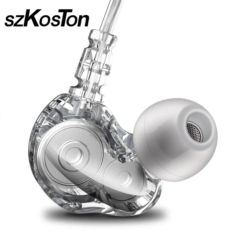 

3.5mm Jack Earphone For Phone Dual Driver HiFi Headset Handsfree Sport In Ear With Mic Earbuds Noise Cancelling Wired Earphones