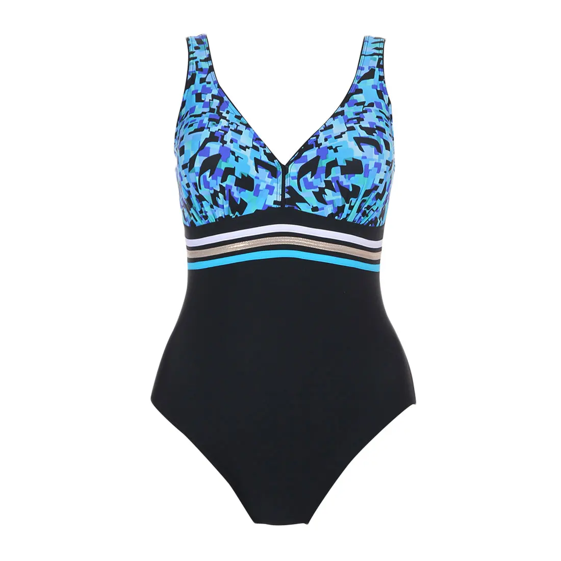 One Piece Swimsuit 2018 Sexy Padded Up Swimwear Women Swimsuit Vintage Retro costume da bagno Beach Wear Swim black Bottom