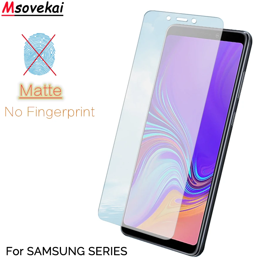 С уровнем твердости 9 H Матовый матовое закалённое стекло для Samsung Galaxy A7 A9 2018 A9S A6S J7