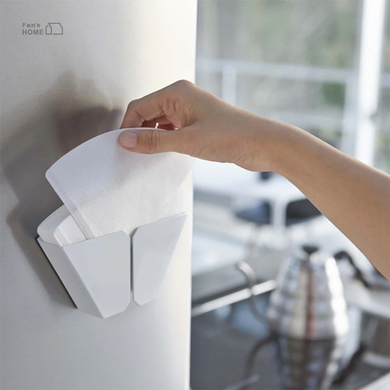 Günstig 1 stück Kaffee filter papier regal basis box für V60 Kühlschrank magnet einfach nehmen erhaltung