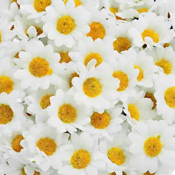 

300PCs Mini White Daisy Flower Artificial Silk Flowers Party Wedding Decoration Home Decor Wedding Flowers(without stem)
