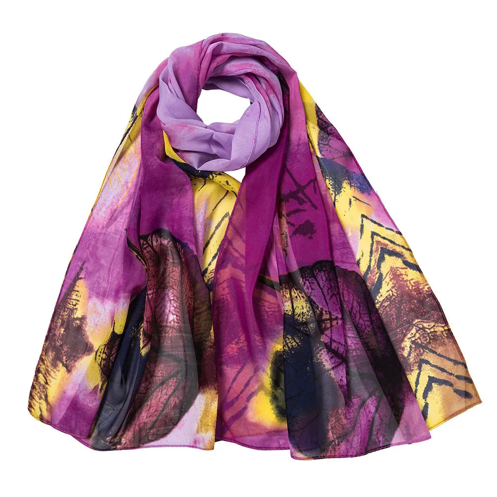 30 женская летняя легкая прозрачная накидка из органзы, сетчатый платок с вышивкой листьев, Пляжная шаль, элегантные длинные мягкие шарфы
