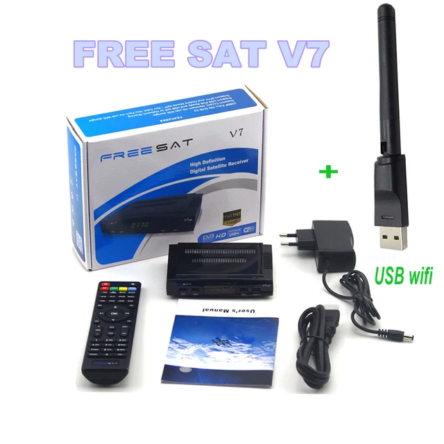 free sat satellite tv receiver free sat v7 hd decoder support dvb s2