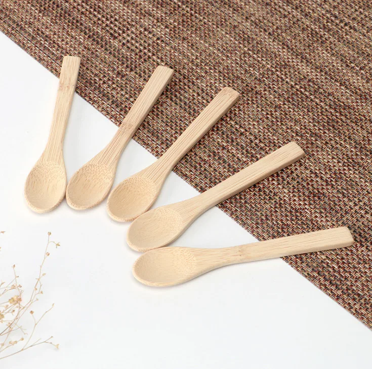 100 шт волна мини деревянная ложка Flatware кухонный инструмент суп Десерт для размешивания кофе Десерт, мороженое детская ложка