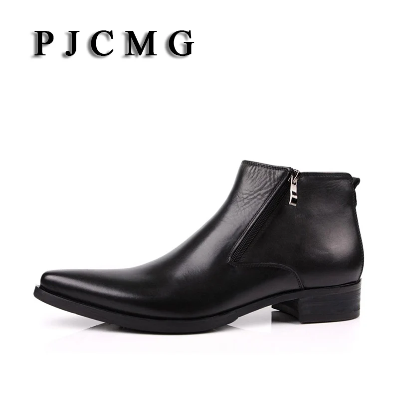  Nouvelles bottes en cuir de vachette pjfairy bottes en cuir souple véritable bout pointu respirant 